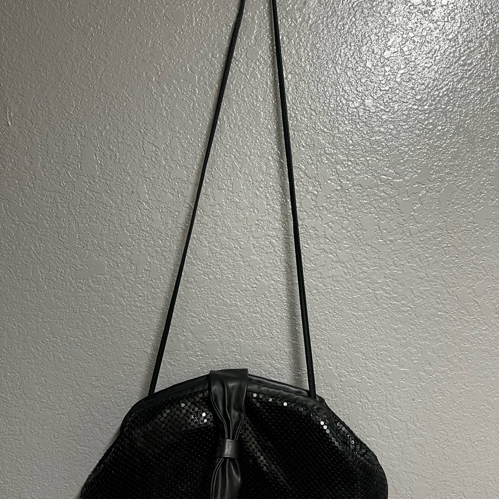 Elegant Black Sequin Bag, Preowned